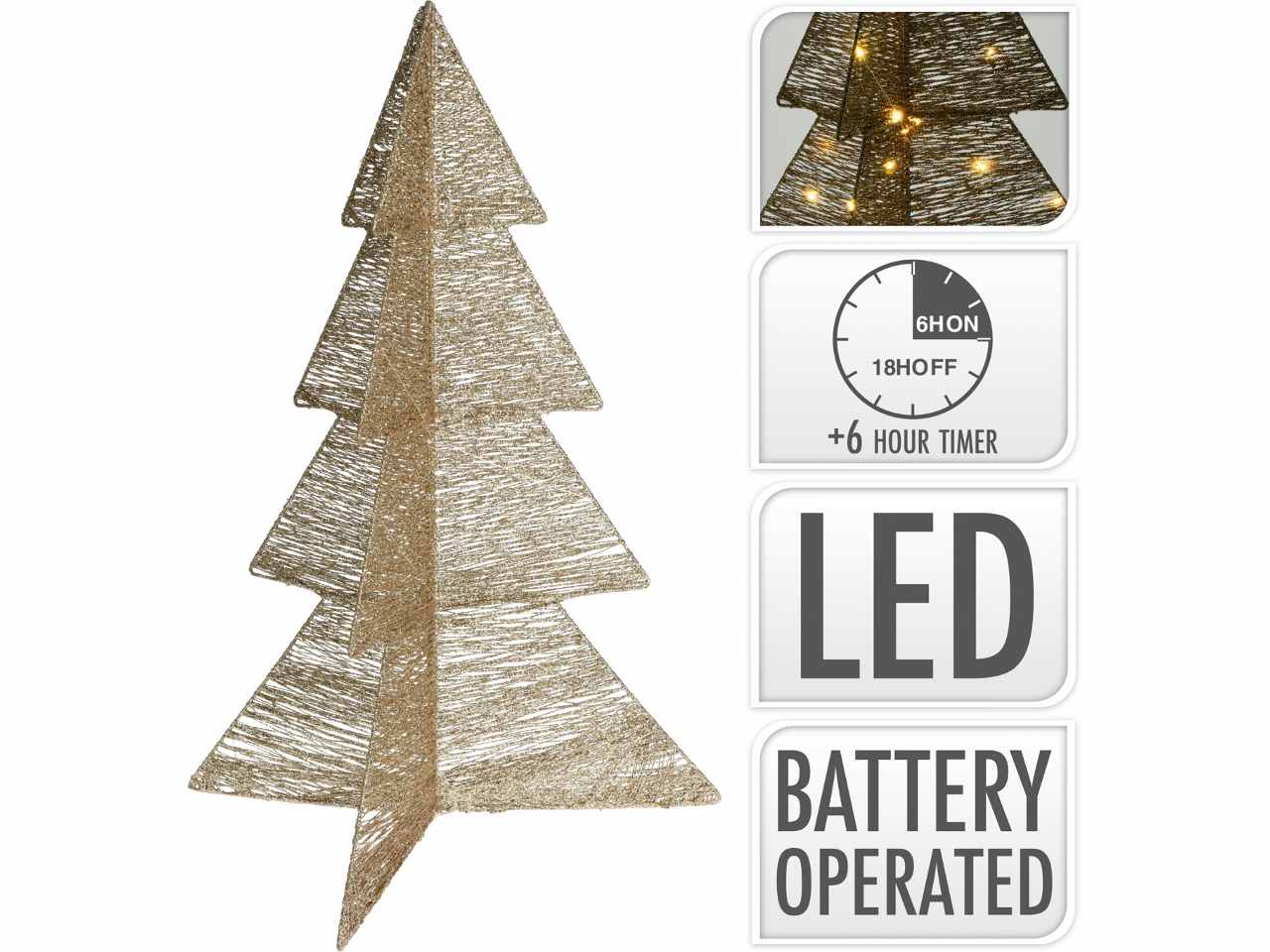 Albero champagne 75cm con 30led