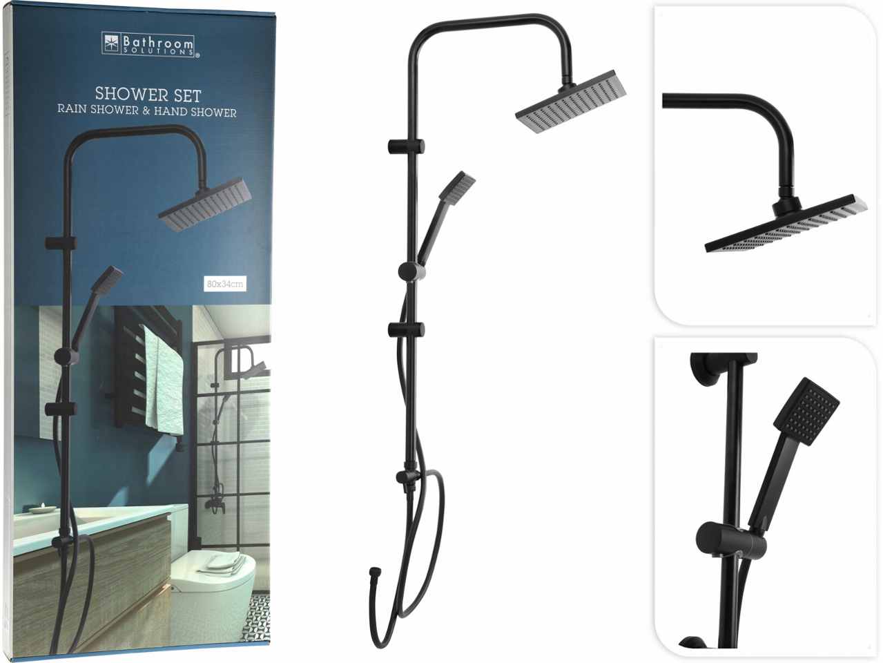 Colonna doccia 150cm nera