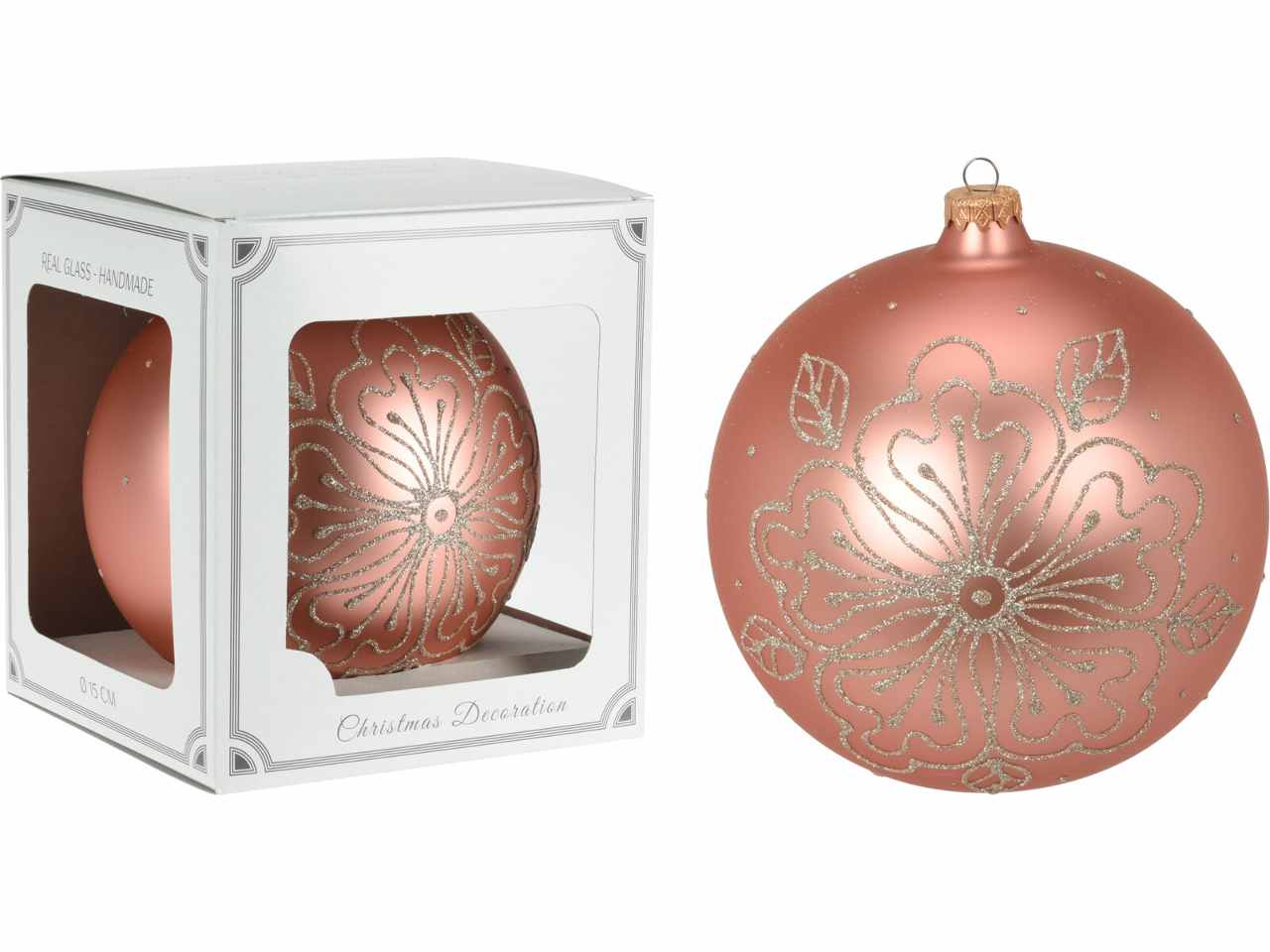 Sfera cipria in plastica d.15cm con avg115340