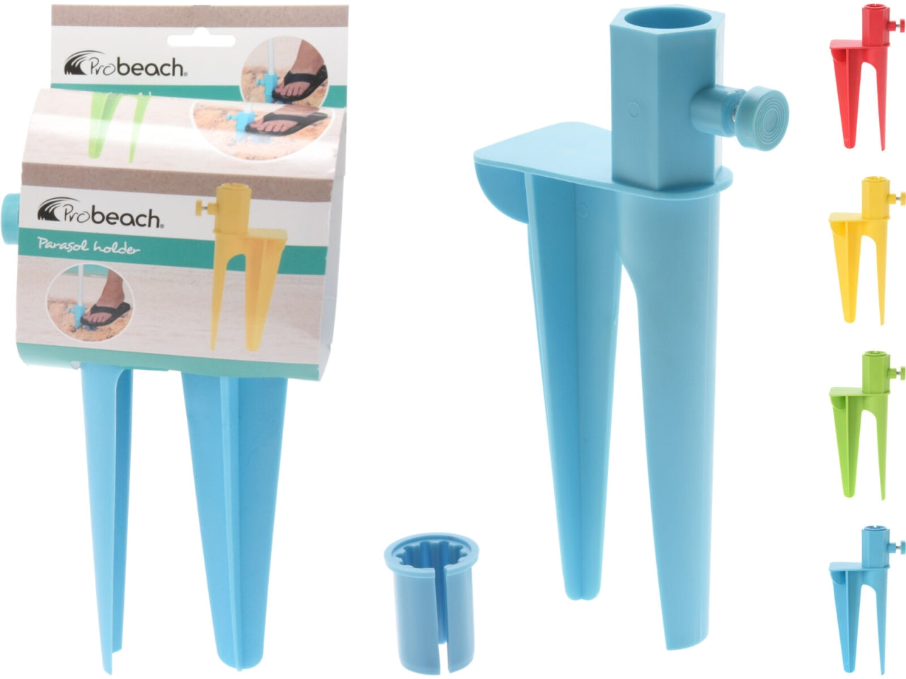 Supporto ancoraggio ombrellone per spiaggia in plastica con sistema di bloccaggio a pedale -28x12x7 cm - Koopman