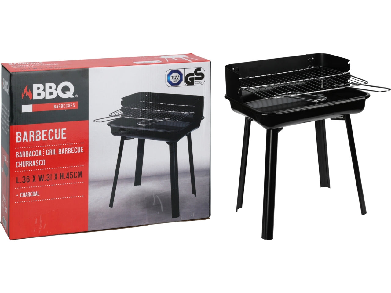 Barbecue a Carbonella da giardino in Acciaio Nero - 36x31x45 cm