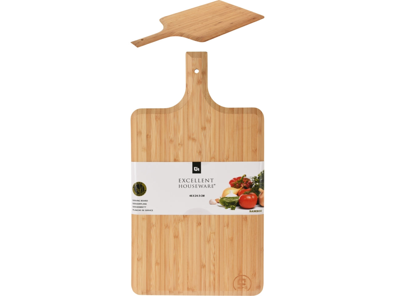 Tagliere bambu con manico 46x24cm