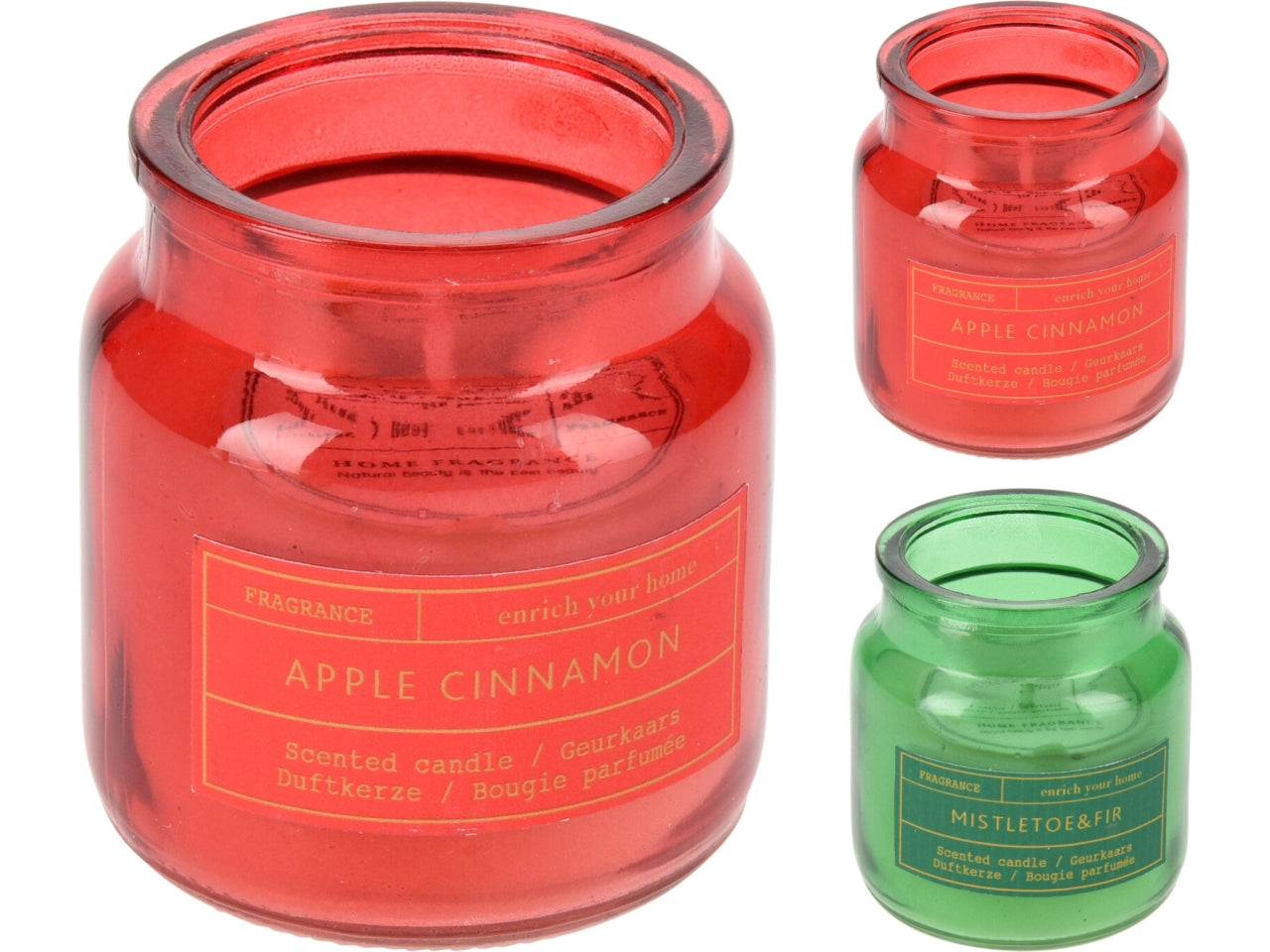 Vaso in vetro con candela 6cm in 2 assortimenti
