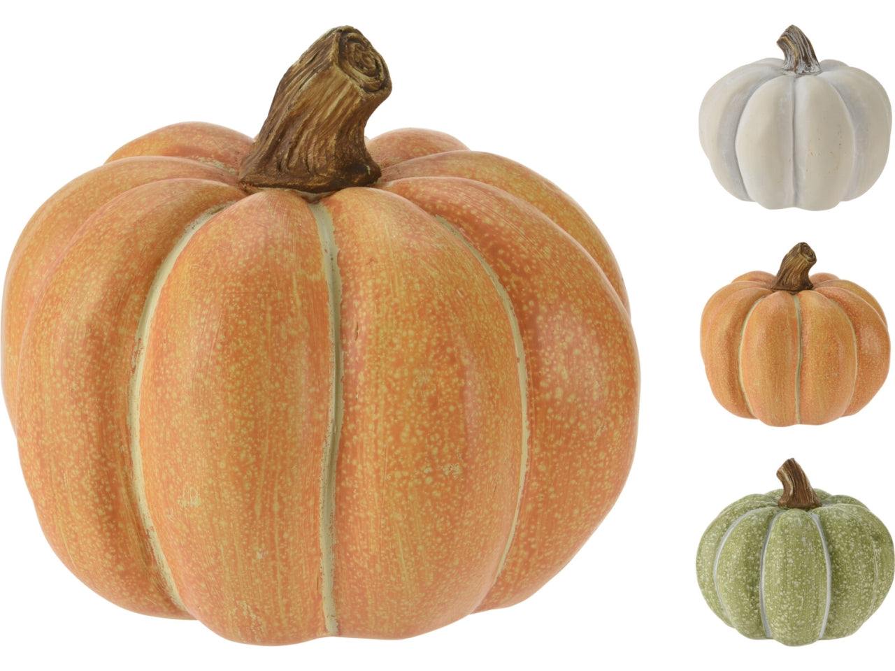 Zucca decorativa in resina 15x12cm in 3 assortimenti