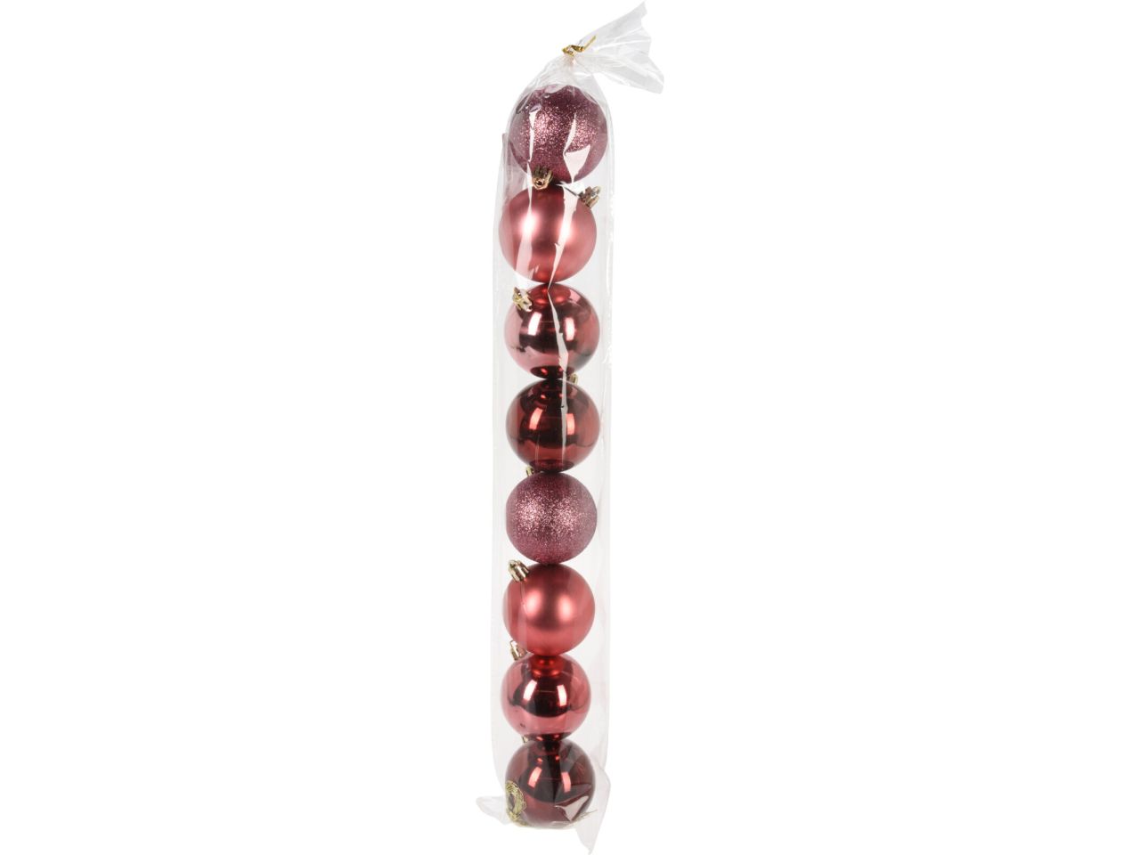 Palla di natale misura 60mm colore rosa scuro - la confezione comprende 9 palle di natale