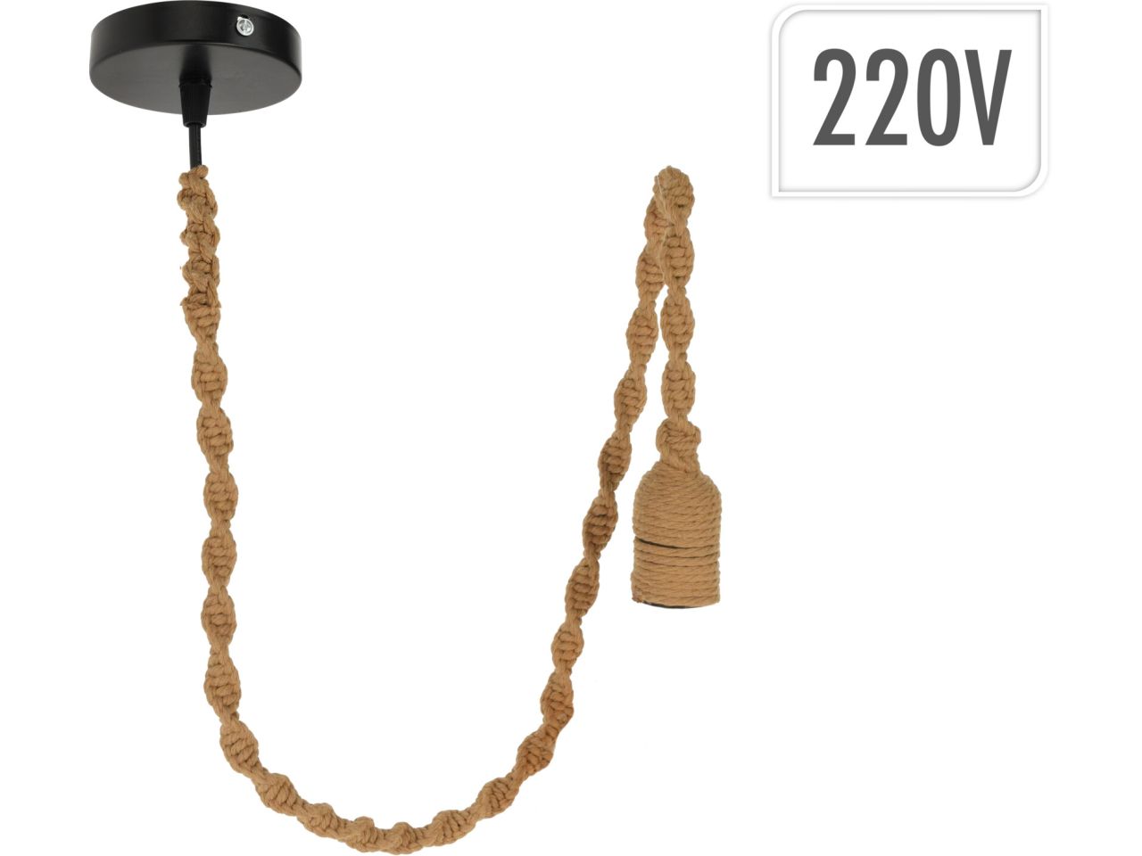 Lampadario in macrame colore beige misura 90cm