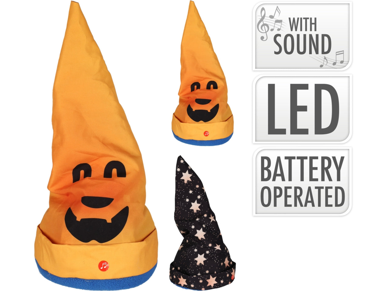 Cappello per halloween con suono in 2 assortimenti