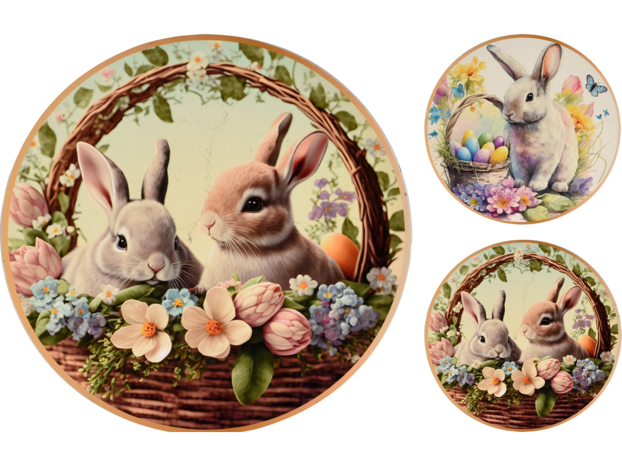 Piatto Pasquale Decorativo in Plastica dura, Multicolor, Perfetto per Regali e Decorazioni di Pasqua, Disponibile in 2 Assortimenti - 33cm