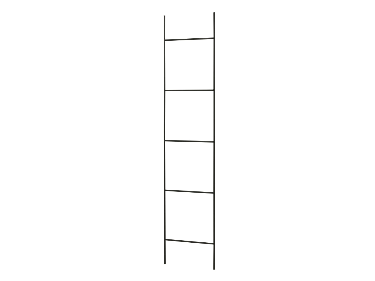 Scala portasciugamani bagno in ferro nero, stile industrial - 1x36xh161cm - Kaemingk