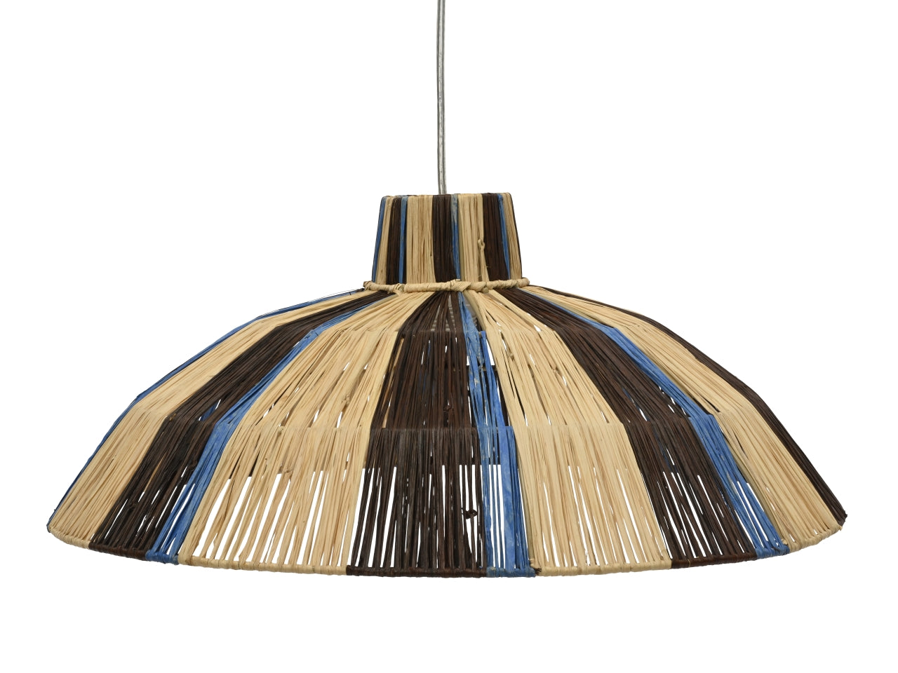 Lampadario Etnico in Rattan per Interni d.48xh.20cm, Illuminazione Semi Diretta, 1 Luce - Kaemingk