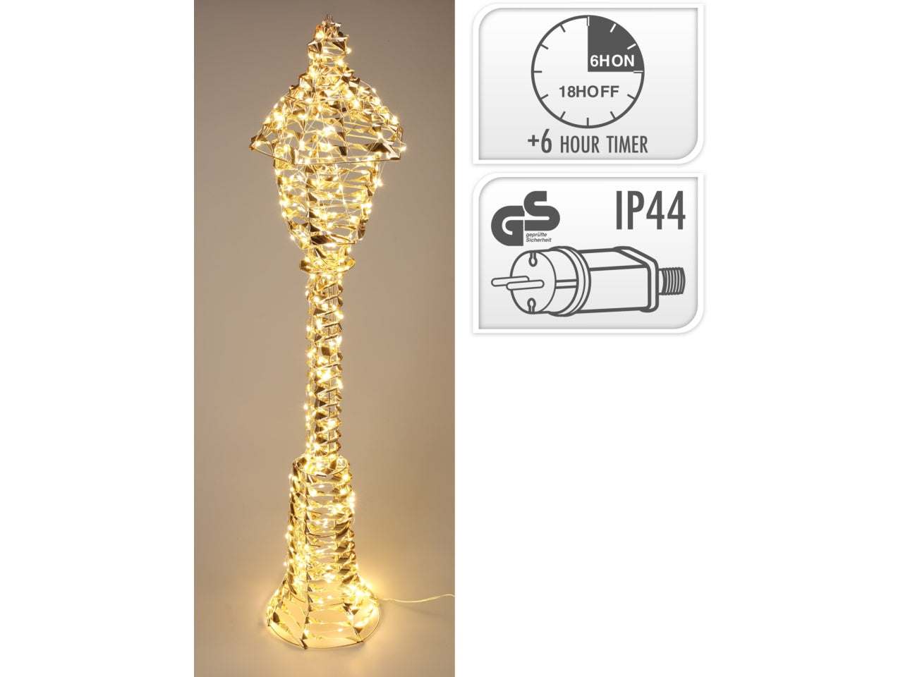 Lampione luminoso 300led 21x90cm oro