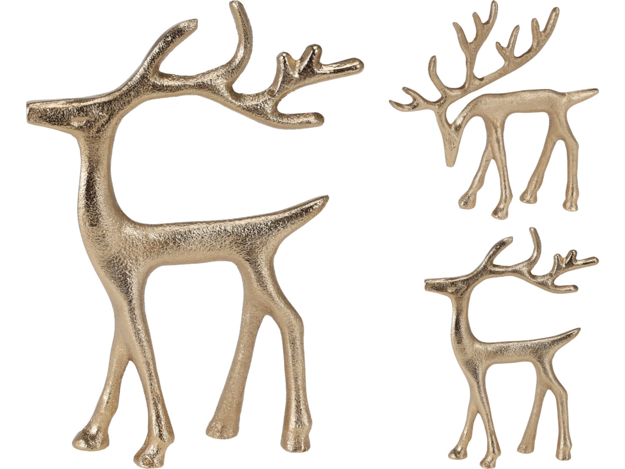 Renna decorativa oro in 2 assortimenti 15x16cm