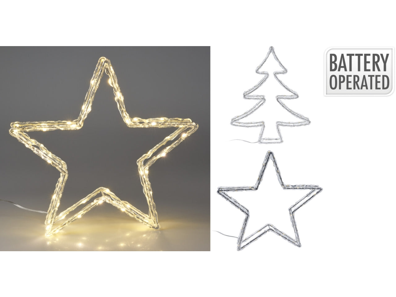 Figura natalizia con led bianco caldo 30cm in 2 assortimenti