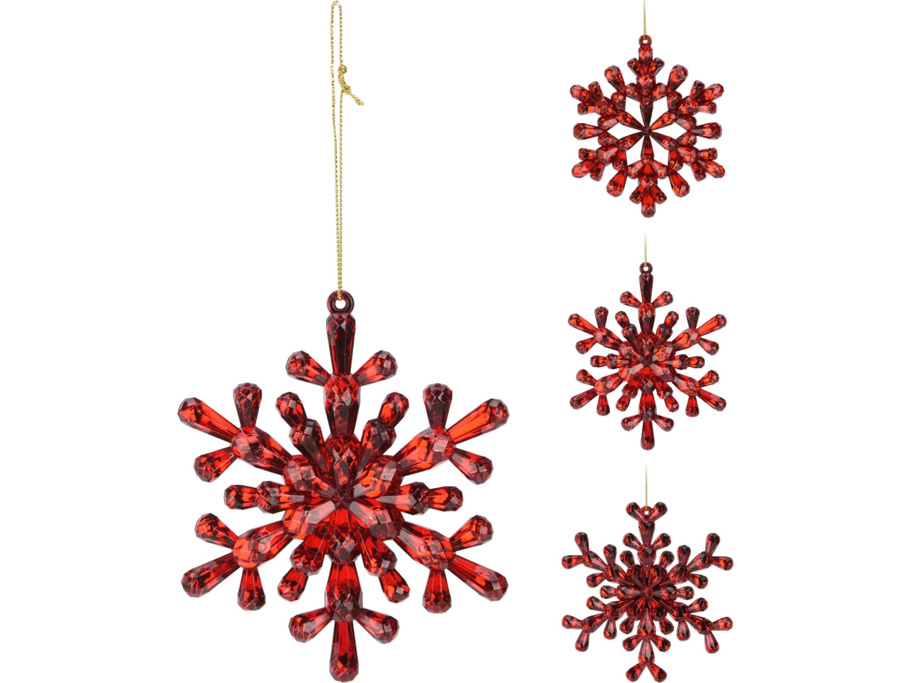 Fiocco pensile natalizio rosso 12cm in 3 assortimenti