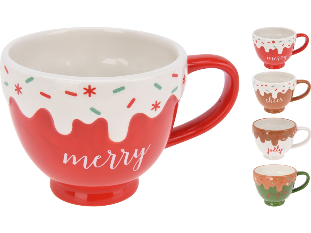 Mug in ceramica natalizia 14cm in 4 assortimenti