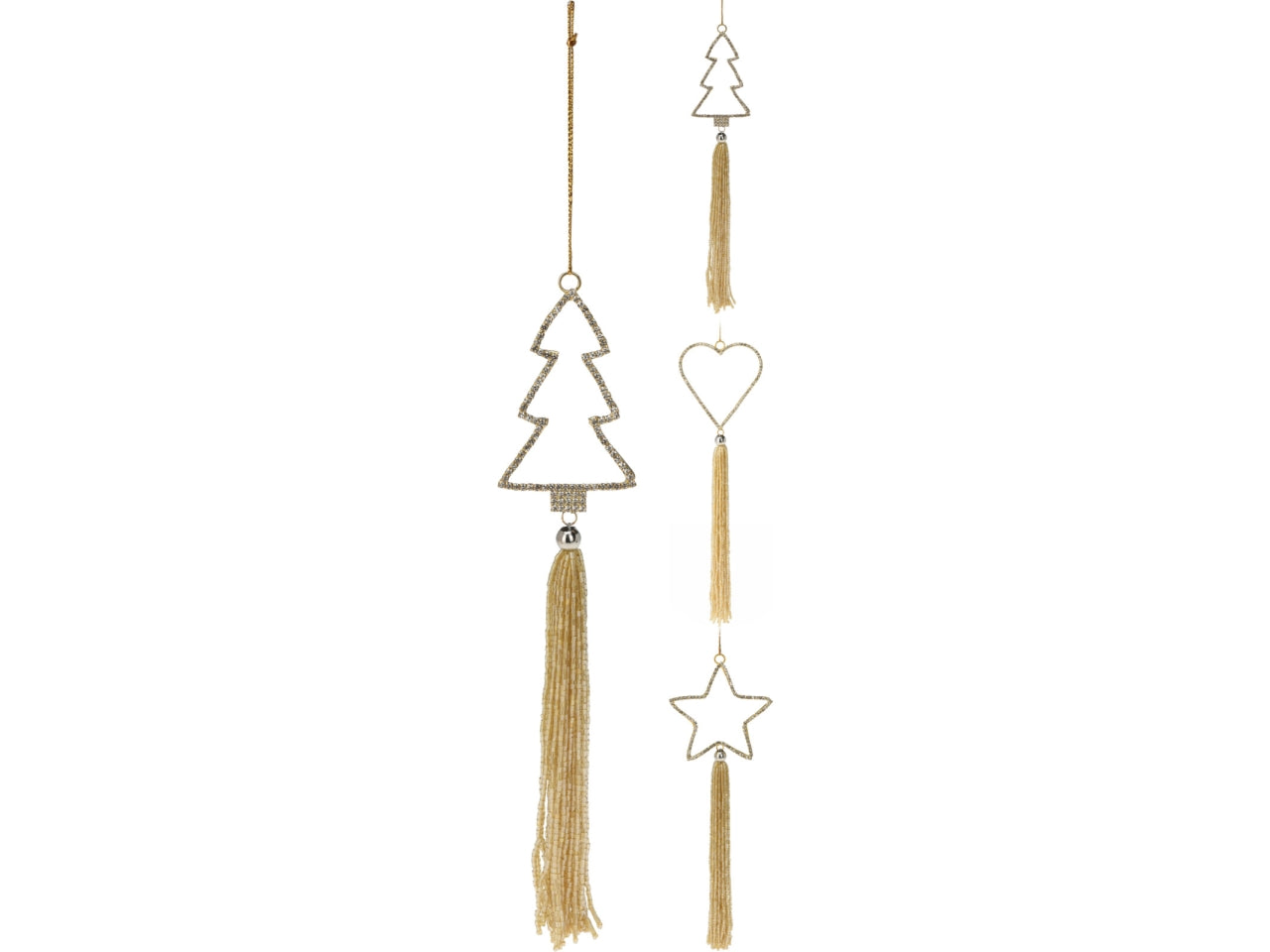 Pendente decorativo a forma di albero oro 25cm in 3 assortimenti