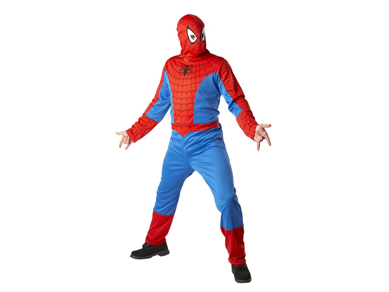 Rubies vestito spiderman classico per adulti - tuta e maschera in tessuto con maschera