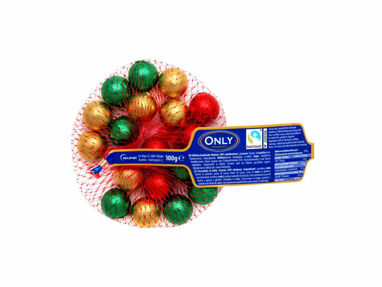 Palline di natale con cioccolato al latte