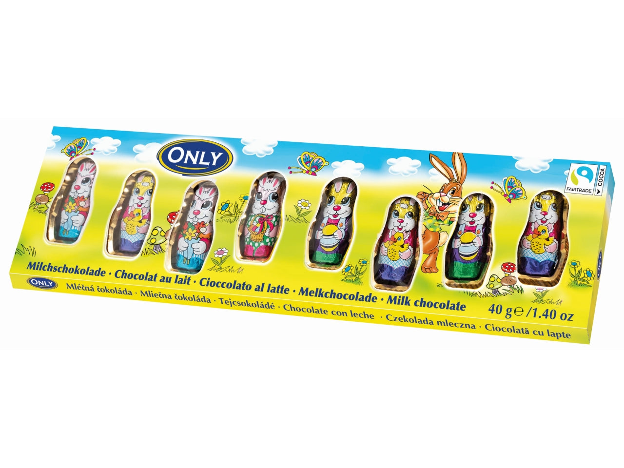 Coniglietti di pasqua di cioccolata al latte 40g (8x5g)