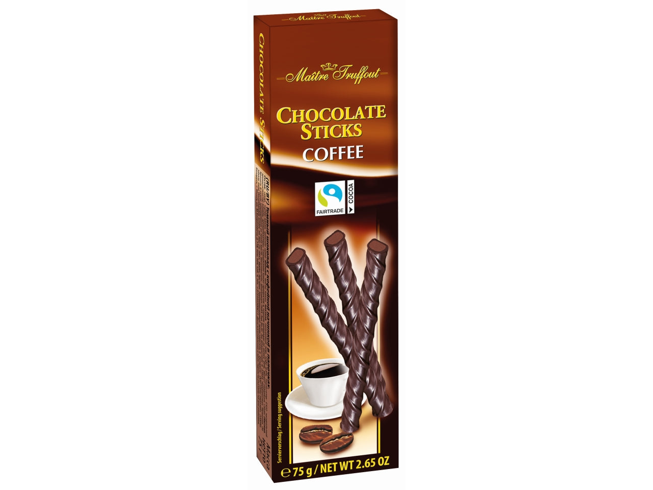 Bastoncini di cioccolata fondente con ripieno al caffe' 75g