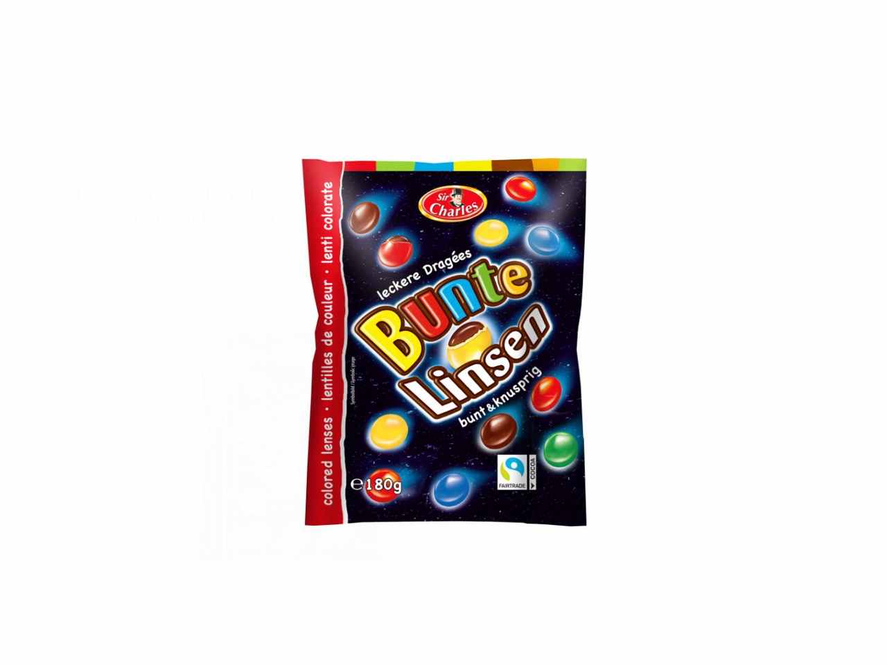 Lenticchie colorati di cioccolata ripieno con cioccolata al latte 180g