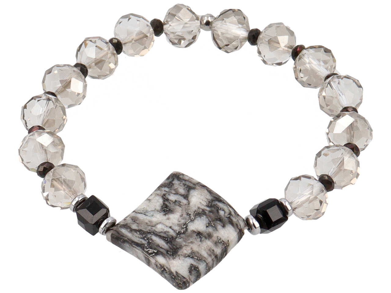 Bracciale in metallo con cristallo