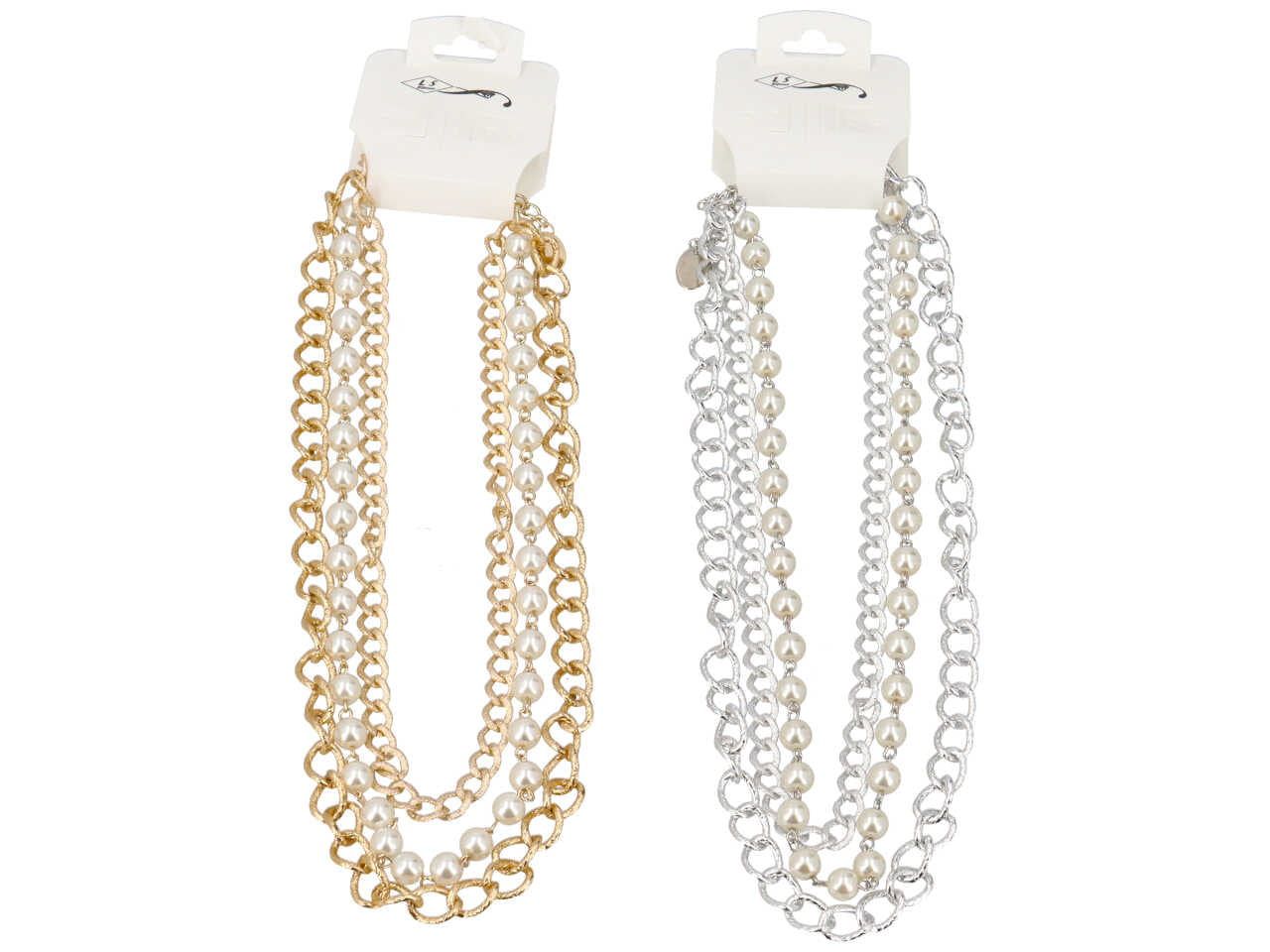 Collana in metallo con perla vetro