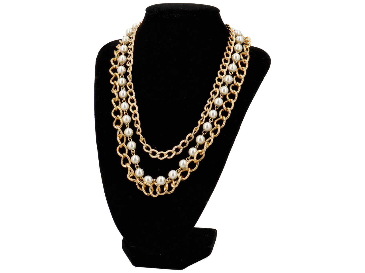 Collana in metallo con perla vetro