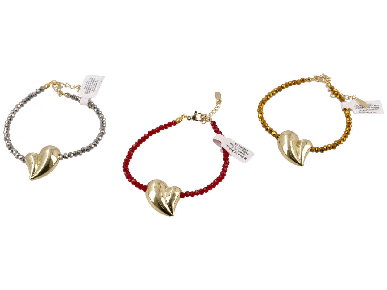 Bracciale in cristallo + rame + acciaio