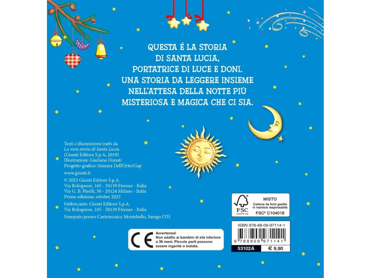 Libro giunti editore board books santa lucia
