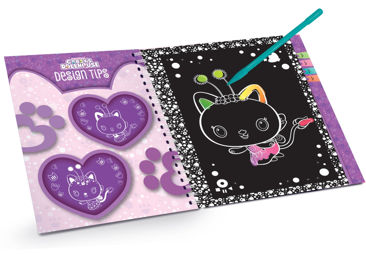 Libro Prescolare con Licenza Gabby's Dollhouse Sketchbook Pawtastic Scratch Reveal - Multicolor, per Bambini da 4 Anni, Lisciani