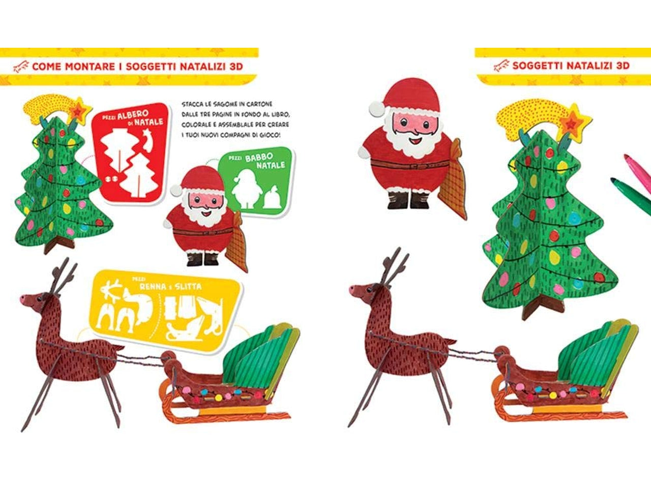 Libro edizioni del borgo colorare in 3d - natale
