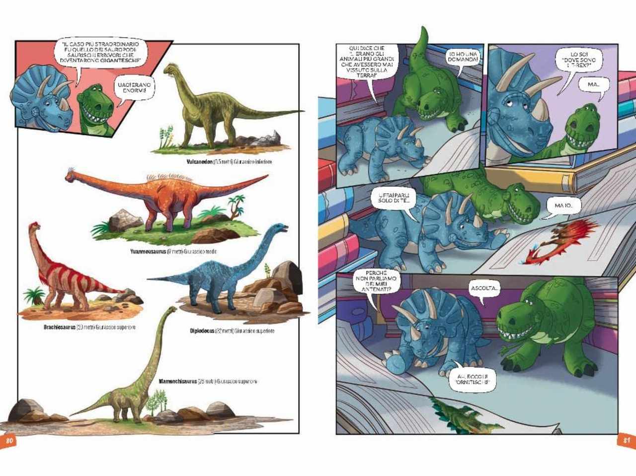 Libro nel mondo dei dinosauri scienza a fumett
