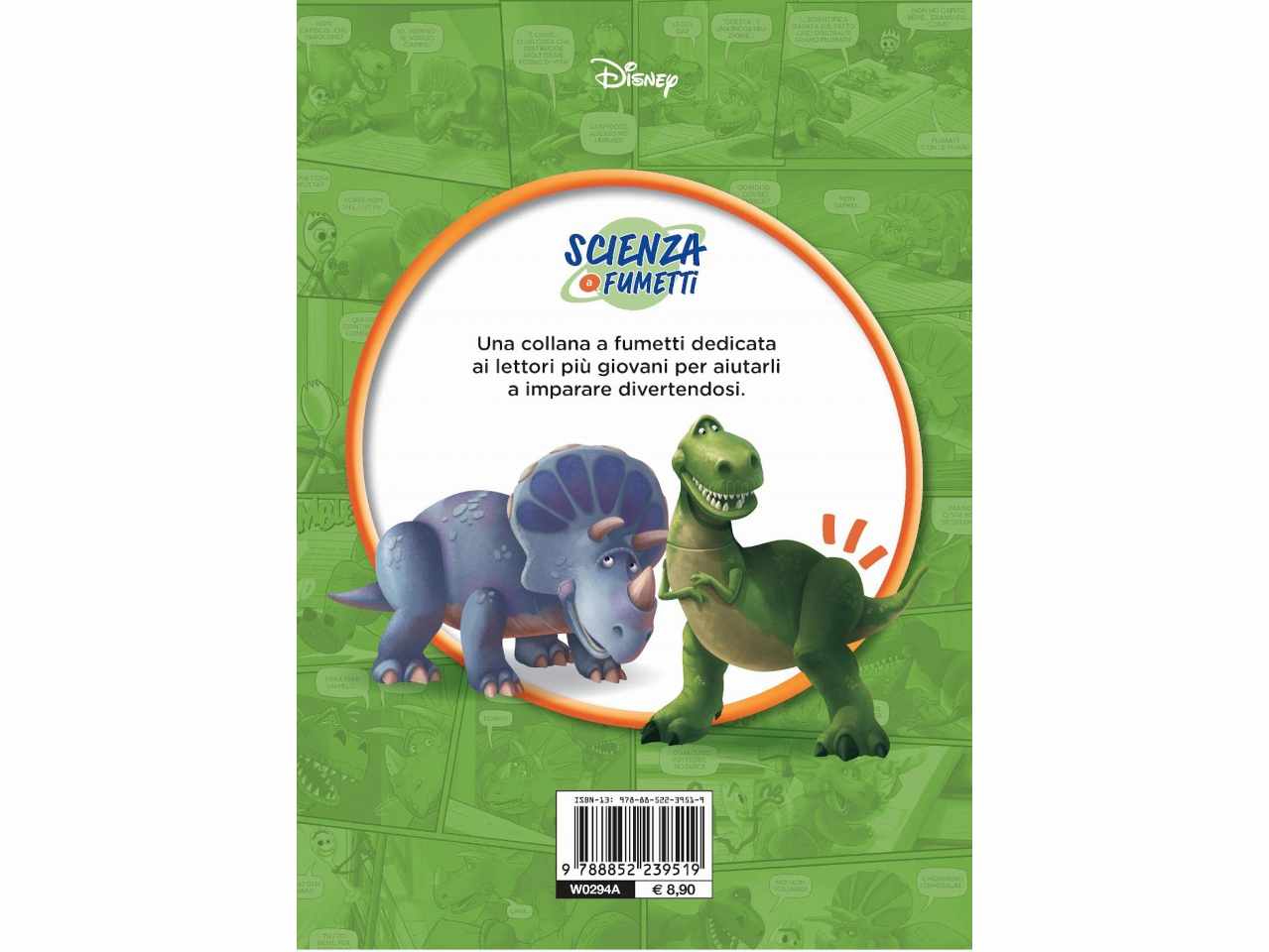 Libro nel mondo dei dinosauri scienza a fumett