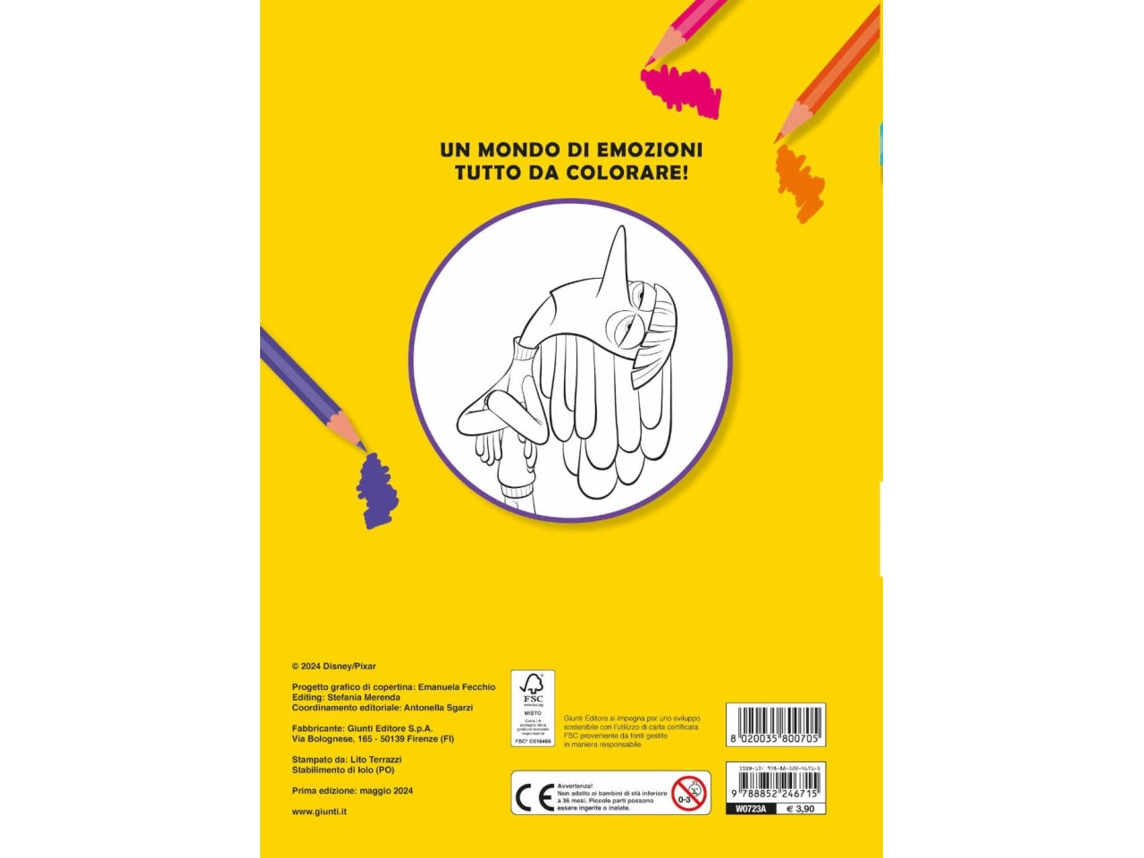 Libro inside out 2 - primo album da colorare