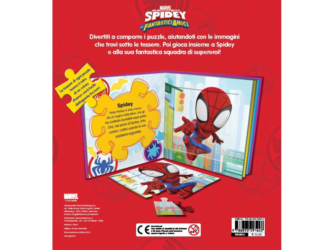 Libro walt disney marvel maxi puzzle spidey e i suoi amici