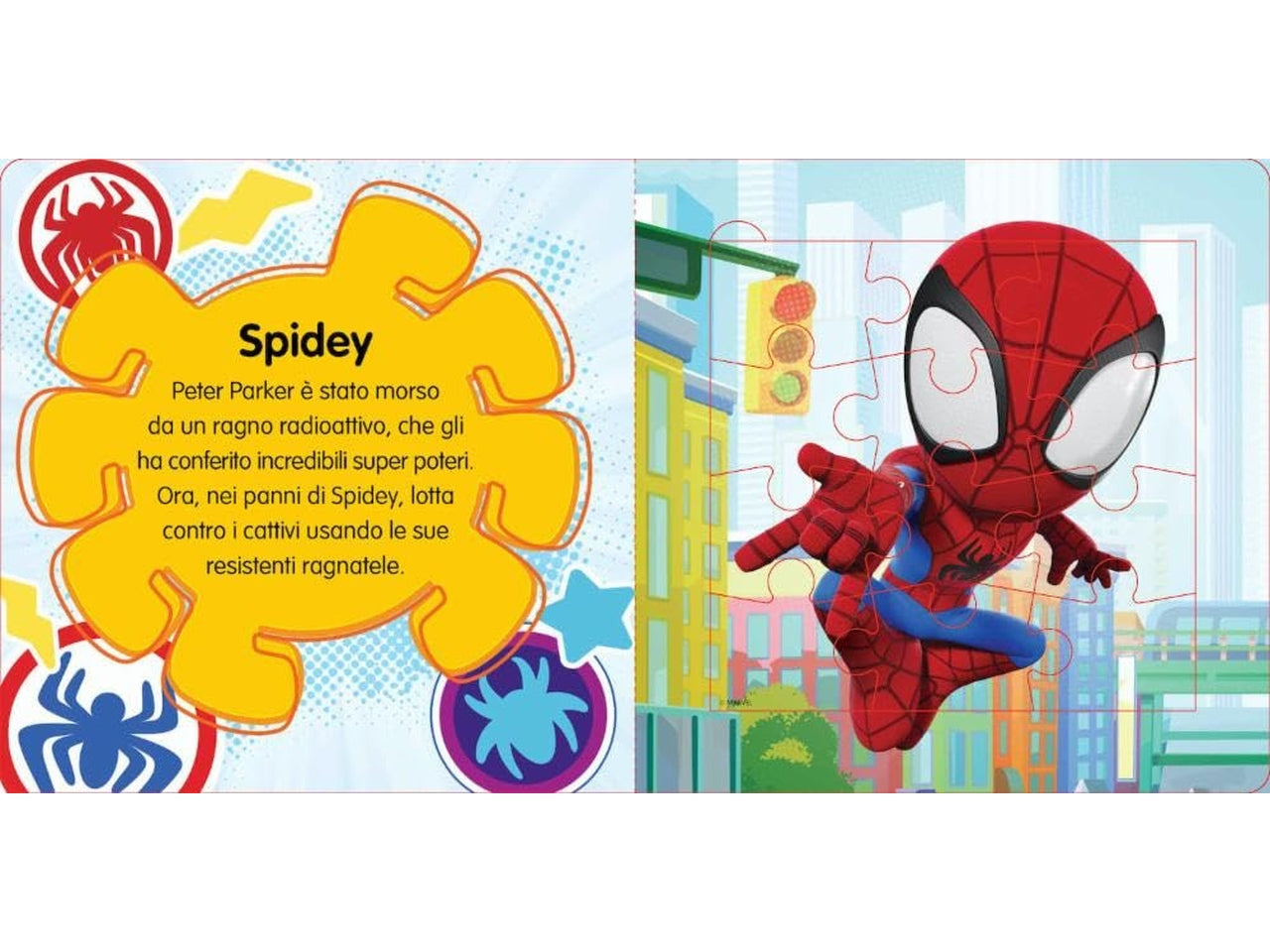 Libro walt disney marvel maxi puzzle spidey e i suoi amici