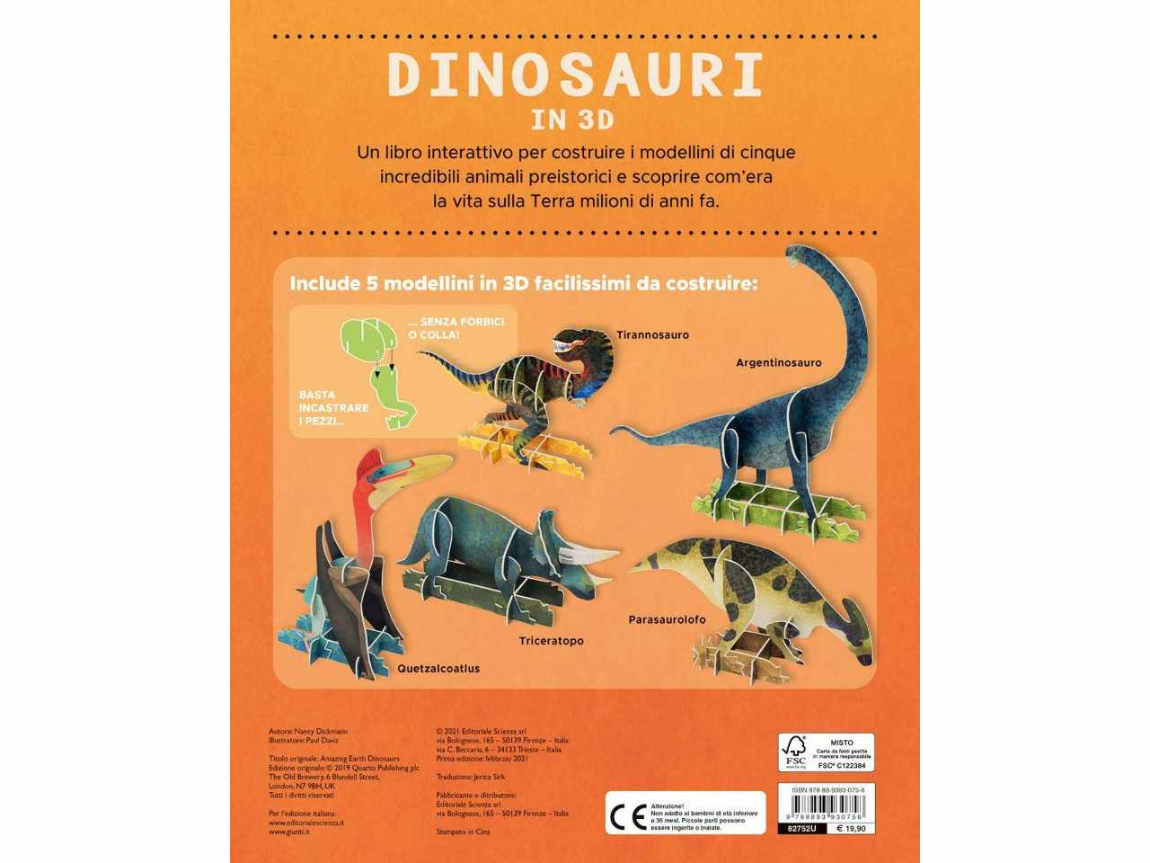 Libro dinosauri in 3 d