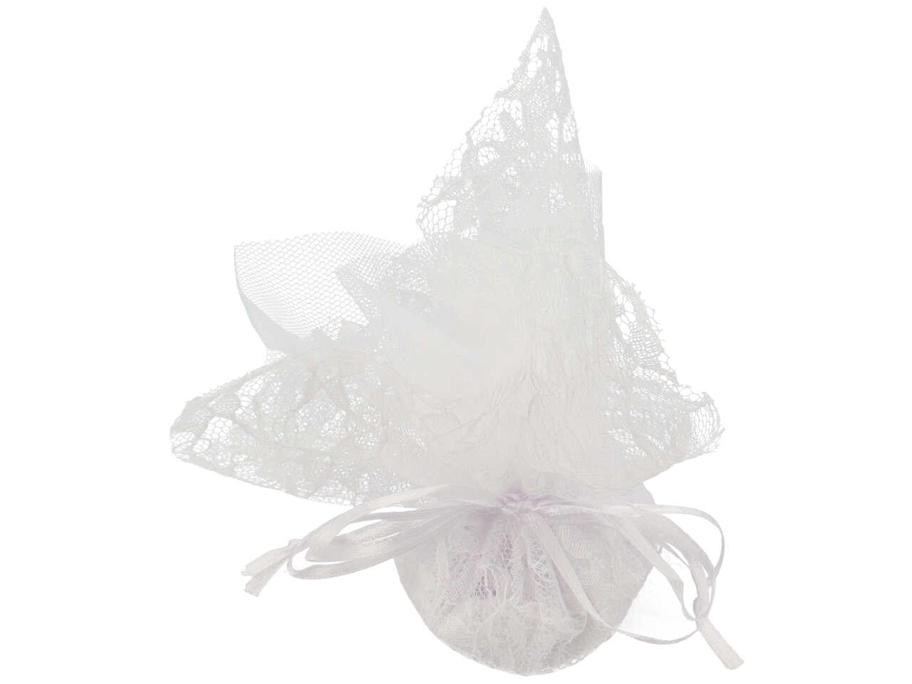 Fazzoletto in pizzo e tulle con tirante colore bianco