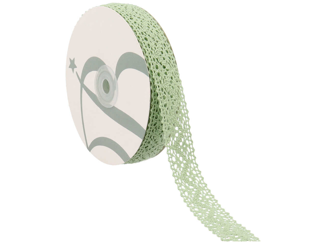 Nastro in pizzo tombolo colore verde chiaro 22mmx15mt