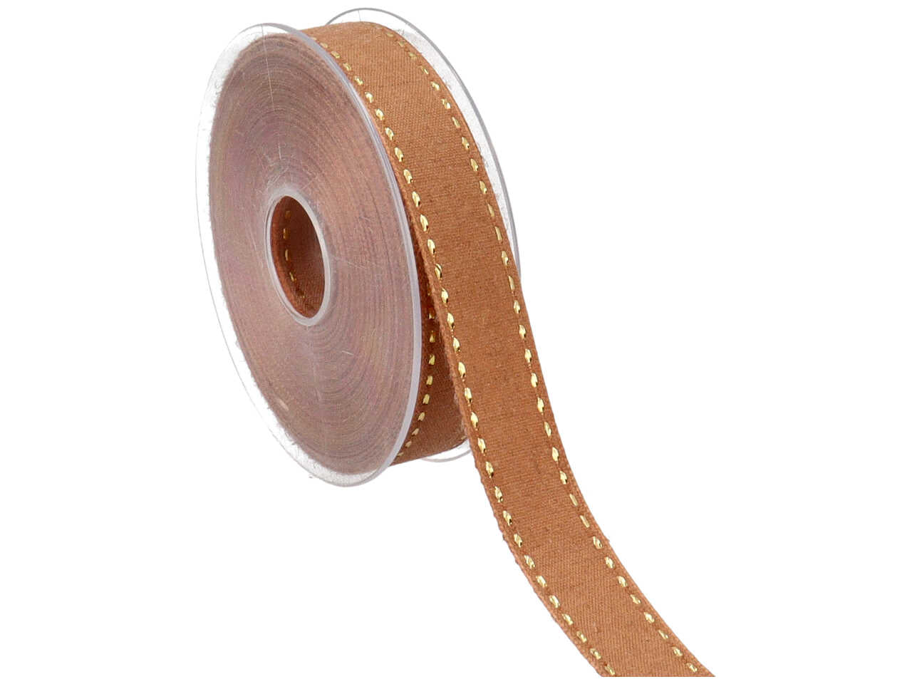 Nastro couture lino lame 25mmx20mt altri col terra di siena/oro