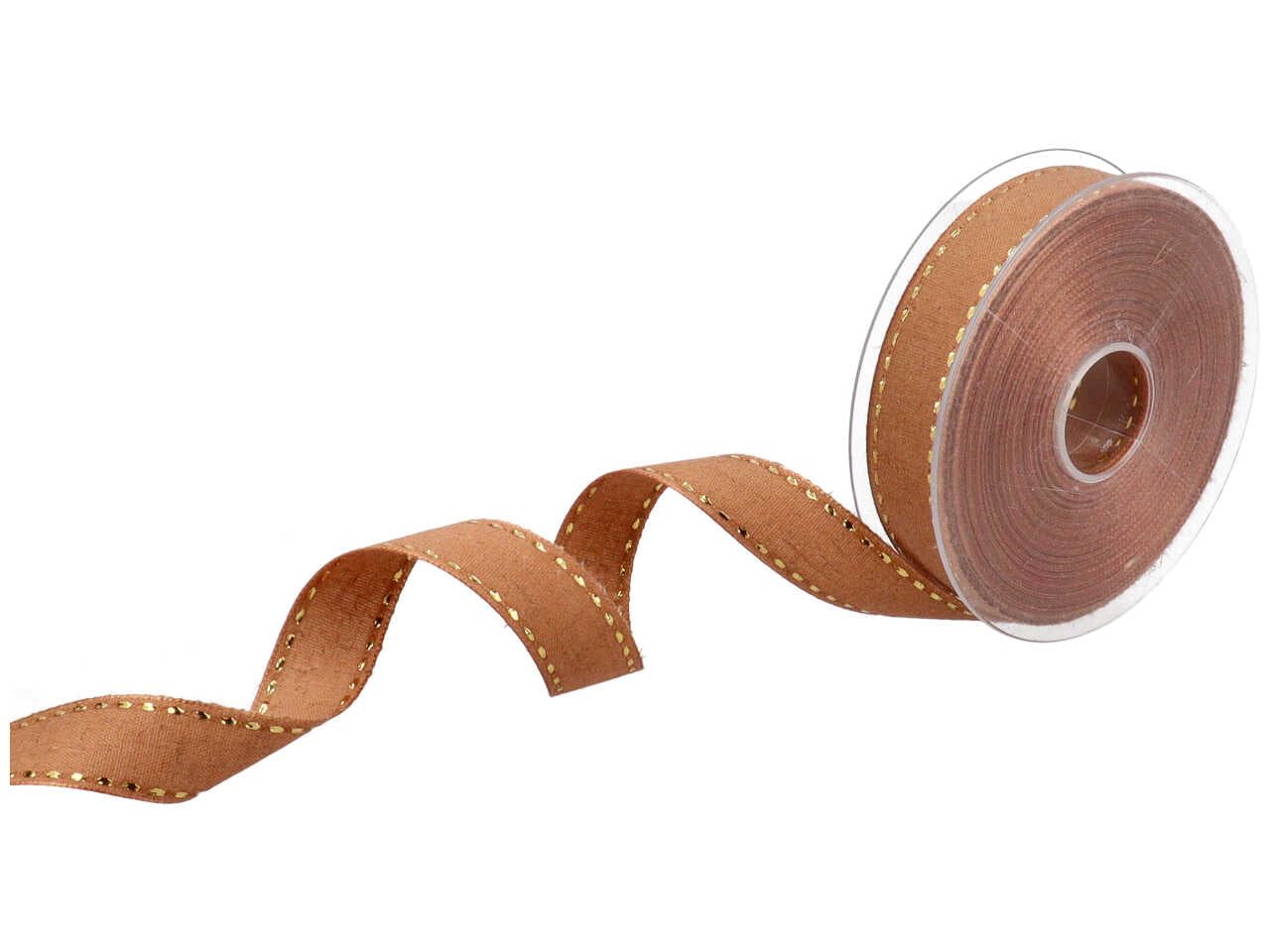 Nastro couture lino lame 25mmx20mt altri col terra di siena/oro