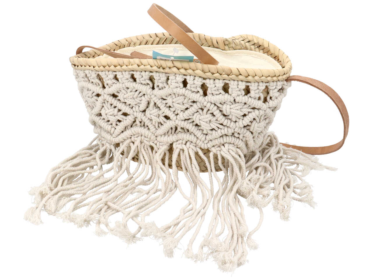 Borsa in macrame con chiusura a rombo 36x18x14cm