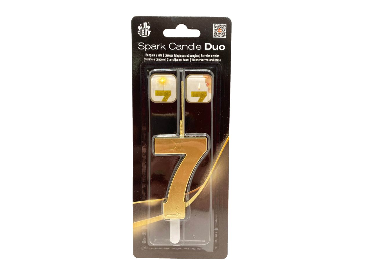 confezione da 10 candele duo scintille n° 7 oro