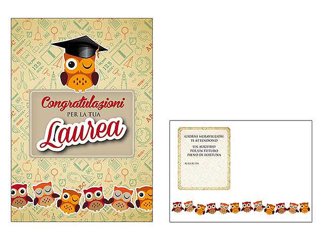 biglietto di laurea auguri multicolor