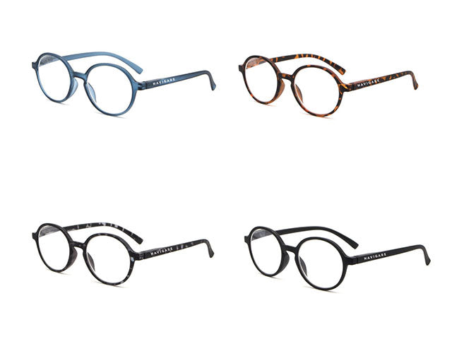 occhiali da lettura a cerchio maculato colori assortiti - diottrie: + 3