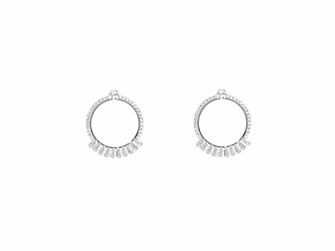 Orecchini cerchi strass rodio 275825