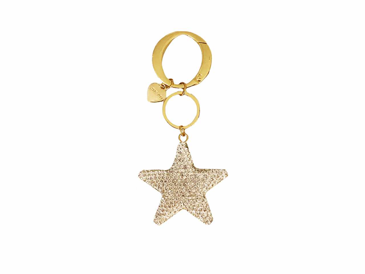 Portachiavi in metallo crystal con stella e strass