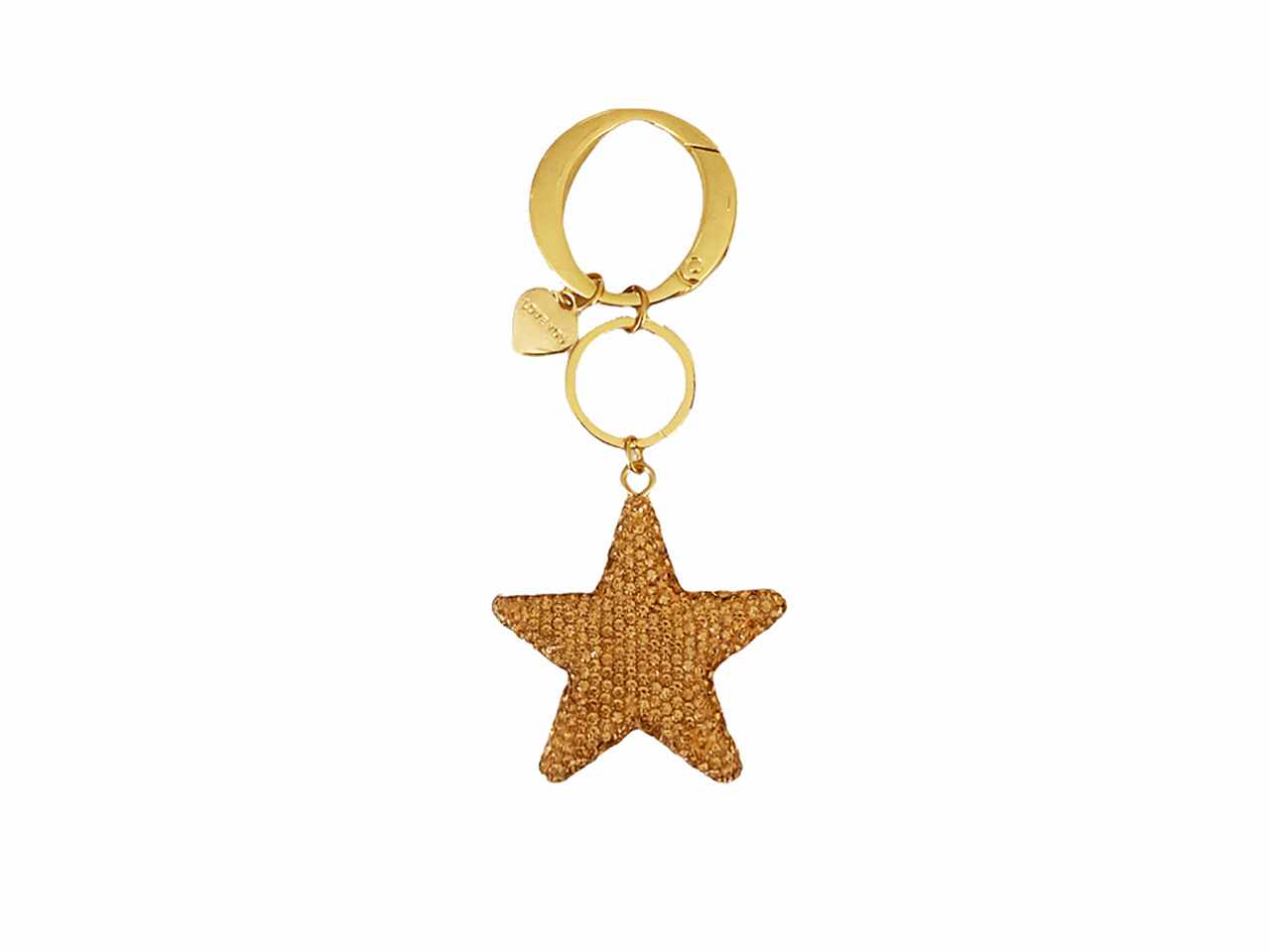 Portachiavi in metallo champagne con stella e strass