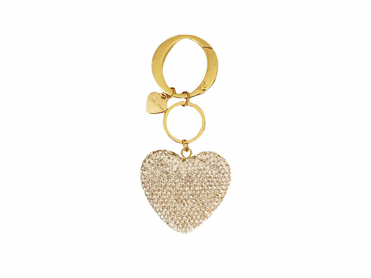 Portachiavi in metallo crystal con cuore e strass